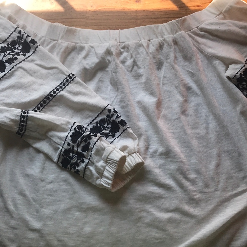 off the shoulder embroidered top